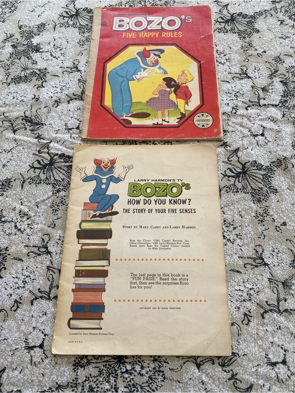 Bozo's Five Happy Rules Kids Book - Red Cover